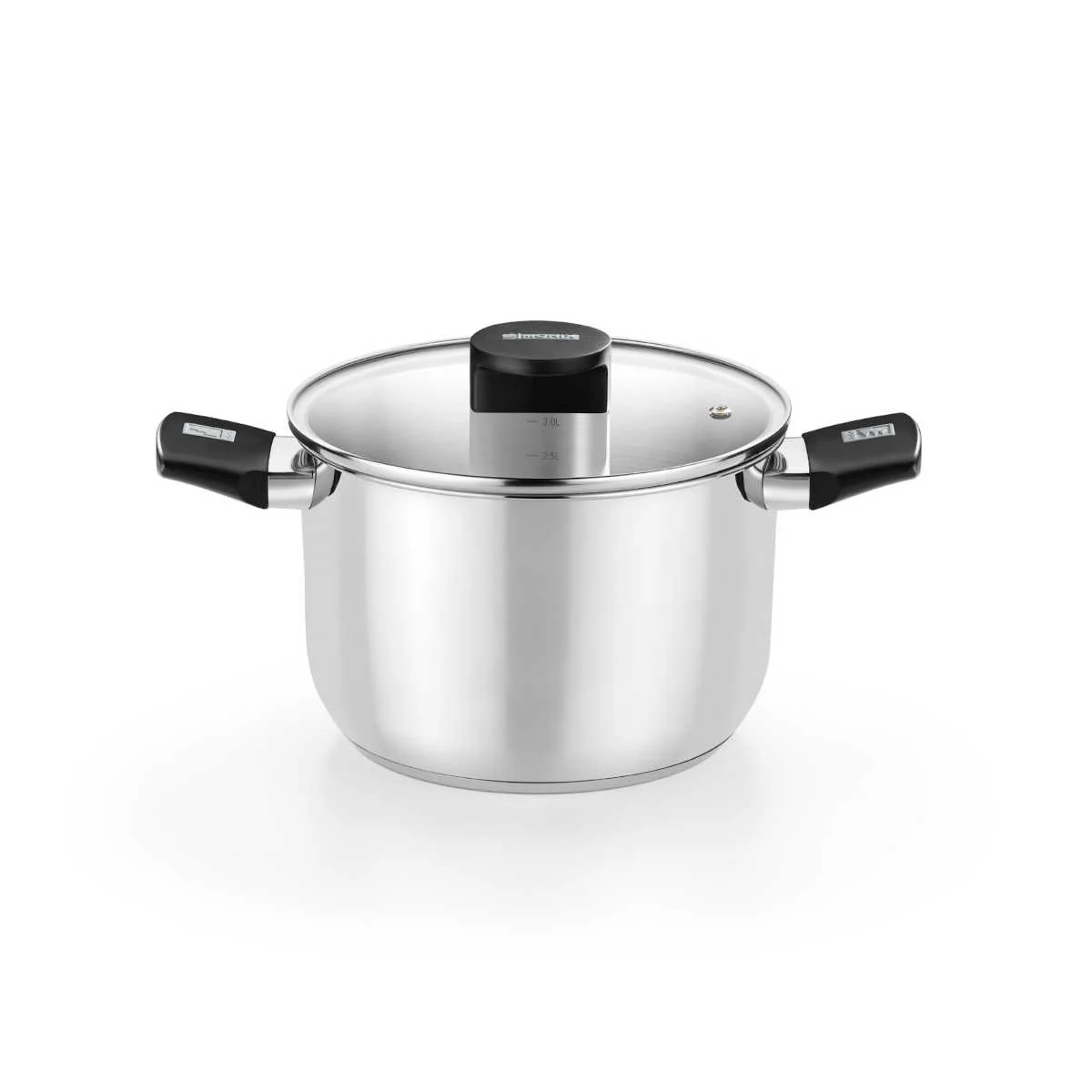 Olla de acero inoxidable Elite con tapa de cristal - Image 2